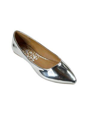 Qupid Pika-01XX Women’s Silver Pointed Toe Flats Shoes